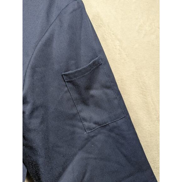 Vintage Work Jacket Mens Size Large Navy Blue Insulated Red Mechanic /4100 ** - Picture 4 of 9